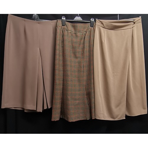 67 - Three 70s skirts, mushroom cullottes by Artigiano 84cm waist, check skirt by House of Bruar size 12 ... 