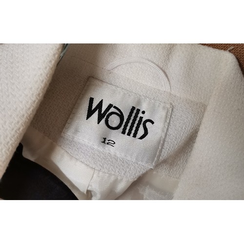 69 - 3 white jackets, one 70s with peplam, t/w zipped jacket, slight mark on collar and a Wallis jacket w... 