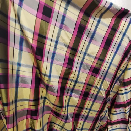 84 - 1950s check taffeta and velvet evening dress 84cm bust in good condition