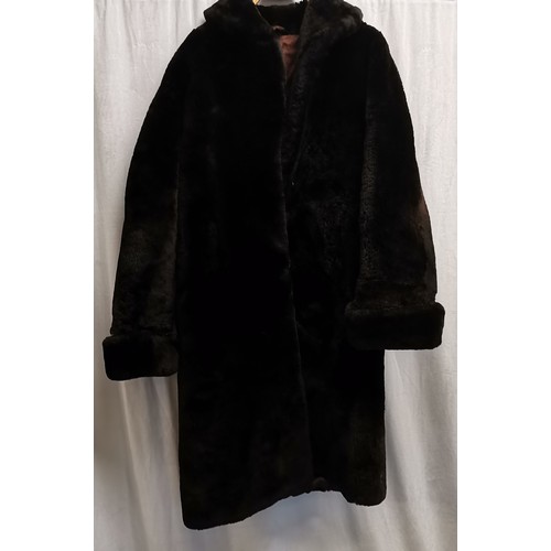 89 - Dark brown sheepskin coat Made in England from Tescan Fur Skins