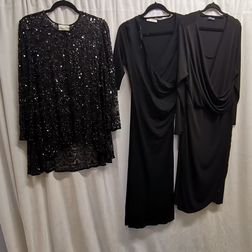 94 - Frank Usher beaded jacket in good condition 92cm bust t/w Gina Bacconi stretch jersey dress 80cm bus... 