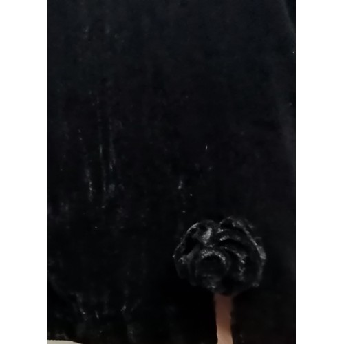 98 - 3 vintage items, 60s velvet jacket 102cm bust t/w 50s velvet dress with beaded decoration on top and... 