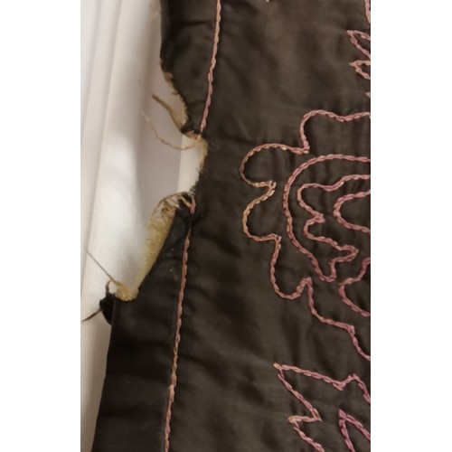 107 - Victorian patchwork quilt some damage 168cm x 165cm