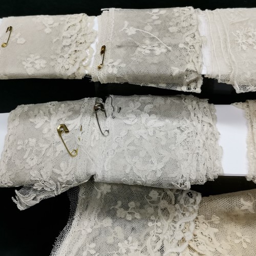 110 - Late 18thc Brussels bobbin and needlepoint lace and French needlepoints