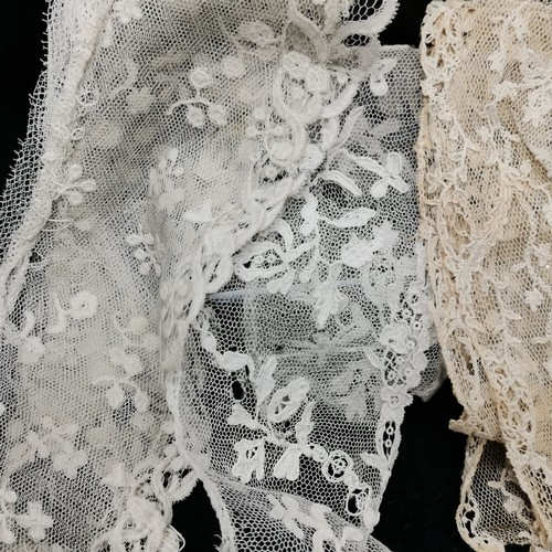 110 - Late 18thc Brussels bobbin and needlepoint lace and French needlepoints