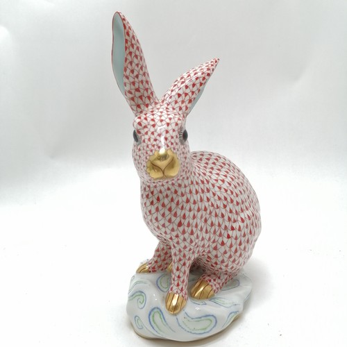 1 - Herend large hare figurine with gilt decoration - 29cm tall and no obvious damage