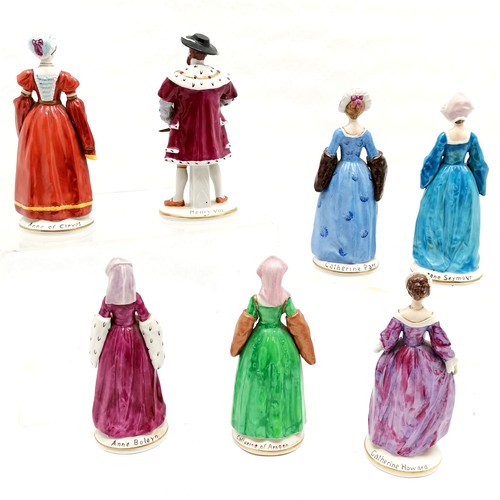 4 - Sitzendorf set of 7 figures (Henry VIII & 6 wives) - @ 20cm high and no obvious damage