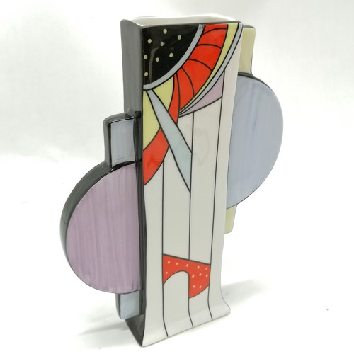 9 - Brian Wood collection vase in the style of Clarice Cliff - 20cm high & no obvious damage