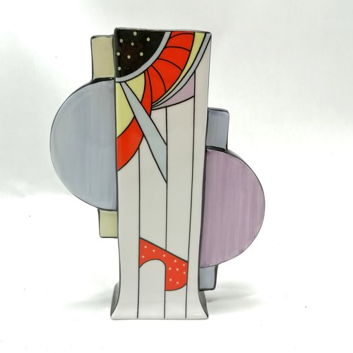 9 - Brian Wood collection vase in the style of Clarice Cliff - 20cm high & no obvious damage