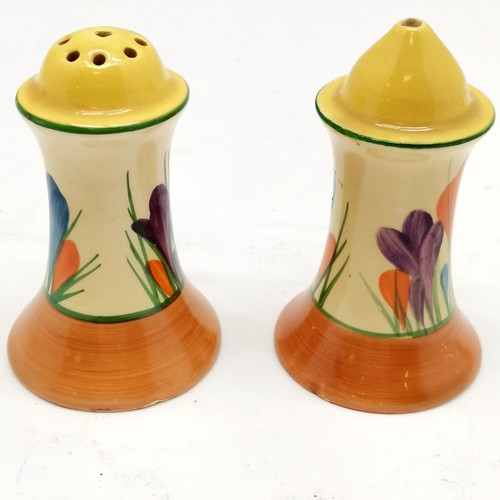 16 - Clarice Cliff Bizarre Crocus pattern Cruet, 7.5 cm high, in good condition