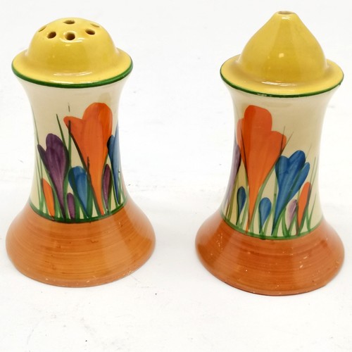 16 - Clarice Cliff Bizarre Crocus pattern Cruet, 7.5 cm high, in good condition