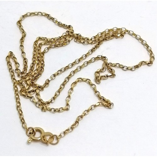 525 - 9ct marked gold fine link neckchain - 54cm & 2.1g