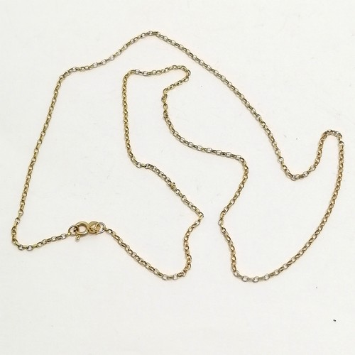 525 - 9ct marked gold fine link neckchain - 54cm & 2.1g