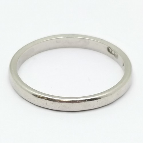 541 - Platinum marked band ring - size M & 2.7g - SOLD ON BEHALF OF THE NEW BREAST CANCER UNIT APPEAL YEOV... 