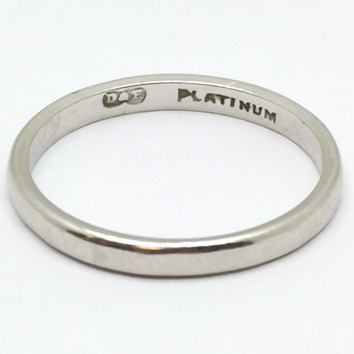 541 - Platinum marked band ring - size M & 2.7g - SOLD ON BEHALF OF THE NEW BREAST CANCER UNIT APPEAL YEOV... 