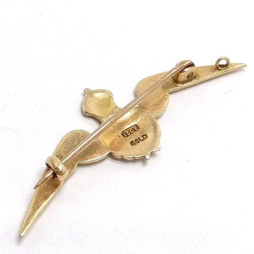 554 - 15ct marked gold vintage RAF sweetheart brooch - 4.8cm long & 3.7g total weight and has gold pin ~ l... 