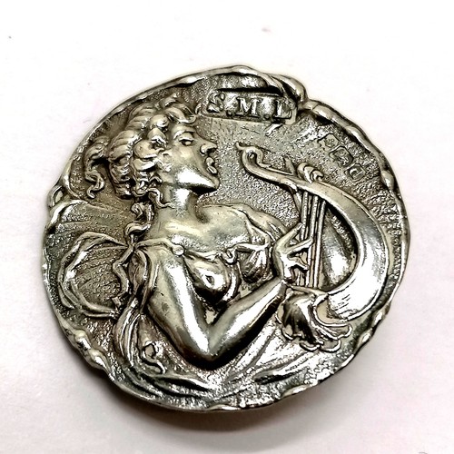 573 - 6 x 1903 silver Art Nouveau buttons by Samuel M Levi - 2cm diameter & 15g