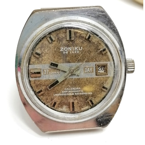 805 - 4 x vintage wristwatches - Kienzle automatic, Zoniku de luxe, Delvina & Alpen de luxe - for spares /... 