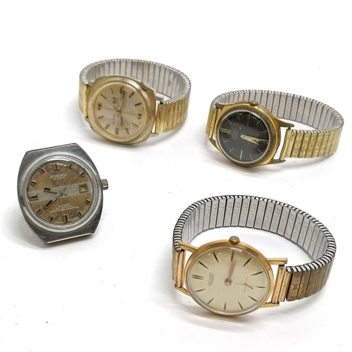 805 - 4 x vintage wristwatches - Kienzle automatic, Zoniku de luxe, Delvina & Alpen de luxe - for spares /... 