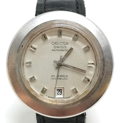 807 - Oriosa vintage automatic stainless steel wristwatch 36mm circular case - running BUT WE CANNOT GUARA... 