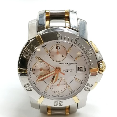 822 - Baume & Mercier automatic 200m chronograph bi-metal Capeland wristwatch (40mm case) #65422 in origin... 