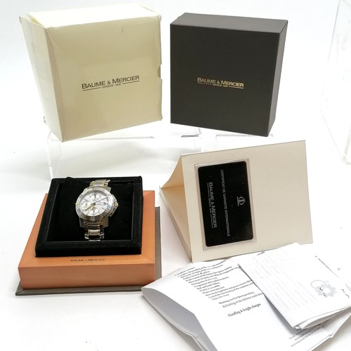 822 - Baume & Mercier automatic 200m chronograph bi-metal Capeland wristwatch (40mm case) #65422 in origin... 