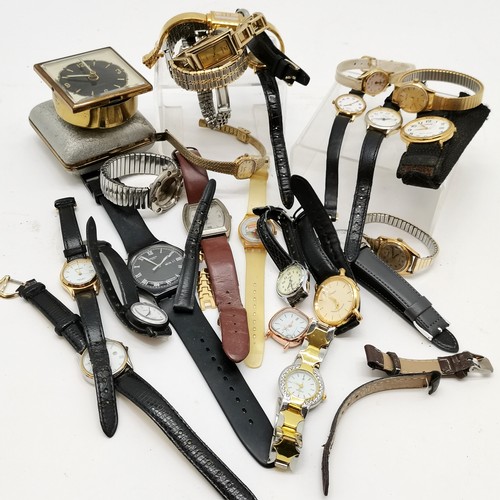 831 - Qty of mostly quartz wristwatches inc Swatch, Mathey-Tissot, travel clock etc - for spares / repairs... 