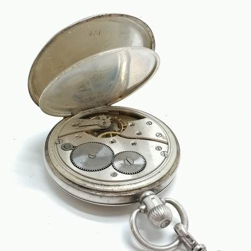 835 - Antique half hunter silver dennison 50mm cased pocket watch (with Bournville dedication) on a silver... 