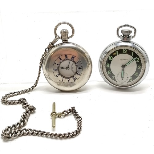 835 - Antique half hunter silver dennison 50mm cased pocket watch (with Bournville dedication) on a silver... 