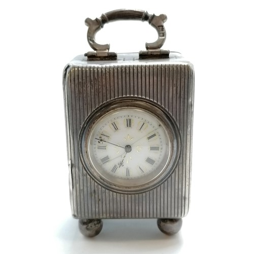 838 - 1896 silver cased miniature carriage clock with Paris marked movement by Army & Navy Cooperative Soc... 