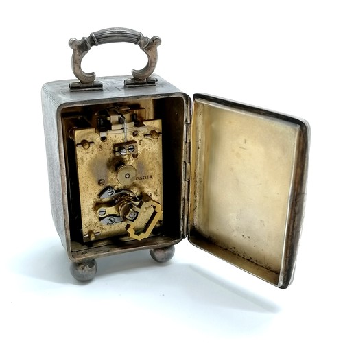 838 - 1896 silver cased miniature carriage clock with Paris marked movement by Army & Navy Cooperative Soc... 