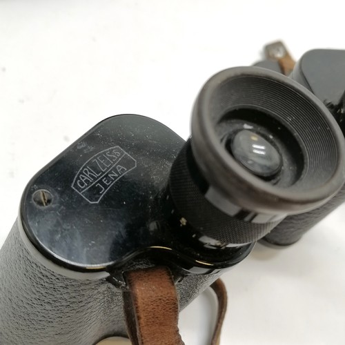 78 - Pair of Carl Zeiss Jena marineglas 6 x binoculars in original leather fitted case and with original ... 