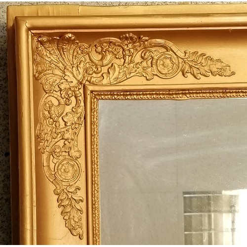 79 - Antique over mantle mirror with gold painted frame - 85cm x 72cm ~ slight a/f to right hand edge