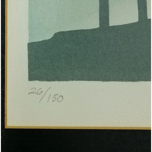 82 - Trevor Grimshaw (1947-2001) signed lithograph 'Railings and canal' - frame 47cm x 56cm ~ ltd ed of 1... 