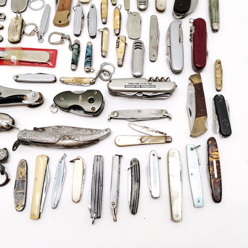 90 - Large lifetime collection of penknives / sheath knives etc inc some antique, advertising, novelty, p... 