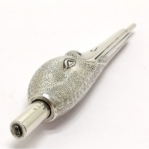 103 - Victorian unmarked silver Sampson Mordan novelty duck / swan head propelling pencil (Regd 16638) - @... 