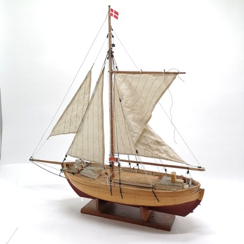 115 - Scratch built wooden model boat of the Danish fishing vessel 'Niels Juei' built at Gilleleje on a wo... 