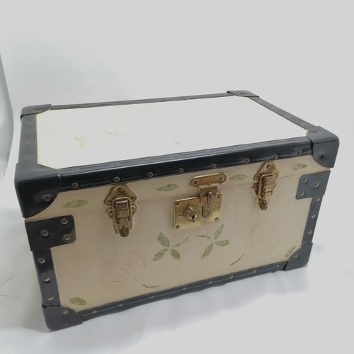 122 - Vintage hand decorated small trunk - 51cm x 31cm x 28cm high t/w 1935 Pillars of Wisdom book