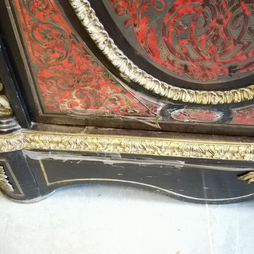 137 - Antique French Boulle work and gilded ormolu mounted side cabinet, some losses to brass inlay, but l... 