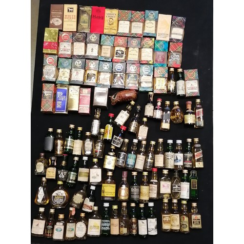 139 - Large qty / collection (100+) of mostly miniature scotch whisky inc boxed Macallan 1⅔ fl oz 12 year ... 