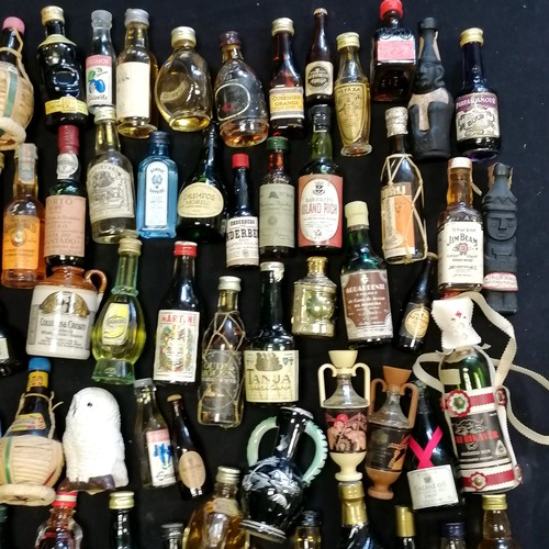 144 - 98 x miniature collection of spirits, liqueurs etc inc Oban whisky, Drambuie, Calvados, Dimple, Bush... 