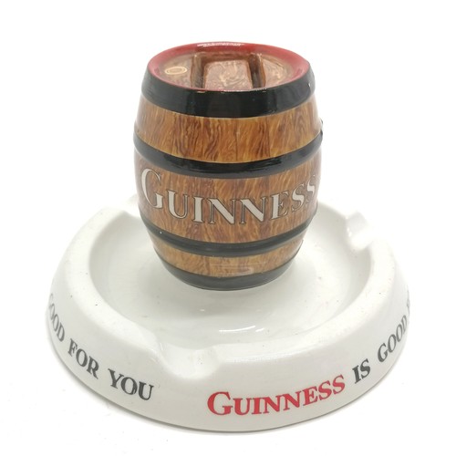 150 - Guinness advertising barrel ashtray by Mintons - 13.5cm diameter & in good used condition