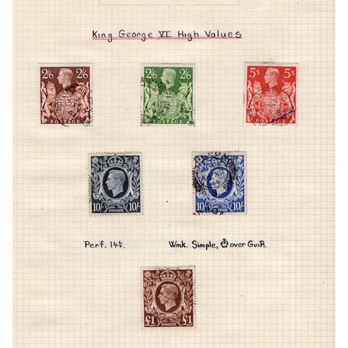 170 - GB stamp collection inc 3 x 1d penny blacks, 1934 re-engraved set of seahorse stamps etc