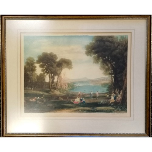 172 - John Cother Webb (1855-1927) signed 1922 mezzotint of a classical landscape - frame 54cm x 65cm - si... 