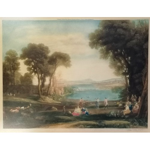 172 - John Cother Webb (1855-1927) signed 1922 mezzotint of a classical landscape - frame 54cm x 65cm - si... 