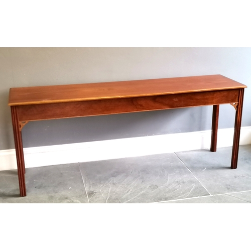 209 - Mahogany console table, 182 cm wide, 45.5 cm deep, 73.5 cm high, good used condition.