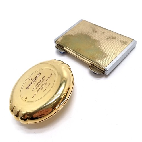 227 - Boucheron powder compact t/w German stone set powder compact by JL (8cm x 5.5cm)