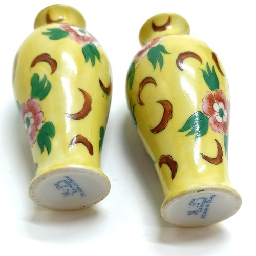 233 - Limoges pair of vases with yellow ground (9.5cm), Nao duck, Crown Staffordshire lidded miniature vas... 