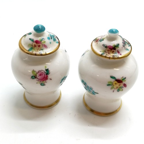 233 - Limoges pair of vases with yellow ground (9.5cm), Nao duck, Crown Staffordshire lidded miniature vas... 