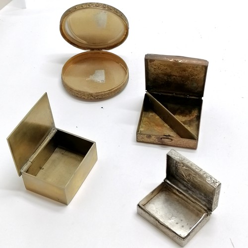 234 - 7 x vintage boxes inc agate panelled, 2 enamelled, camel bone / brass (9cm across) etc t/w poker dic... 